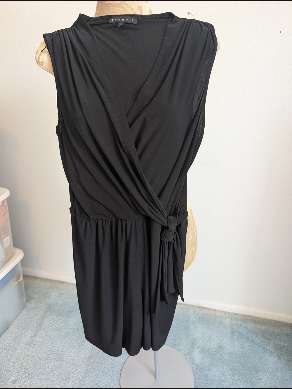 Tiana B. Black Romper with Side Knot